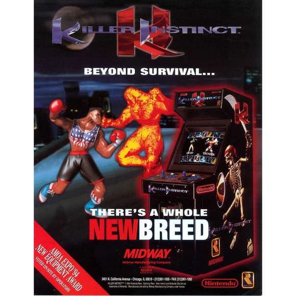 Killer Instinct Arcade FLYER 1994 Original NOS Video Game Promo Retro - Picture 1 of 4